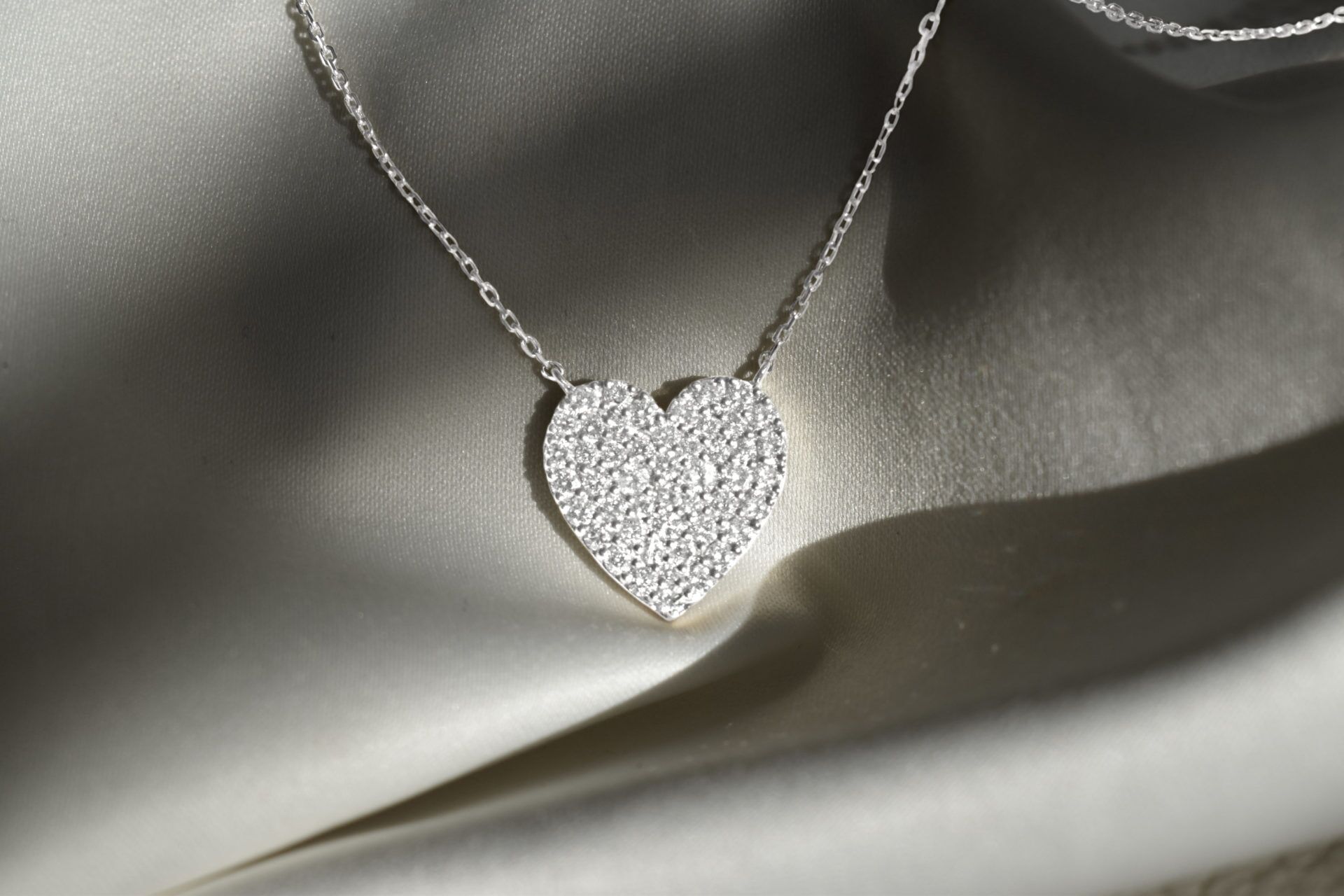 50 Diamond White Gold Heart Necklace